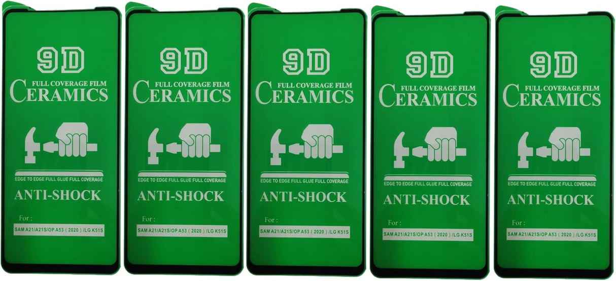 Five green screen protectors.