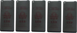 Five matte black smartphone-like devices with a circular cutout in the top left corner.