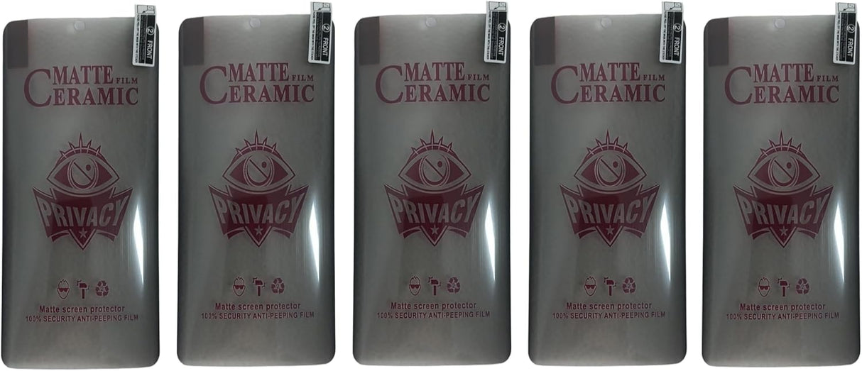 Five matte ceramic privacy screen protectors.