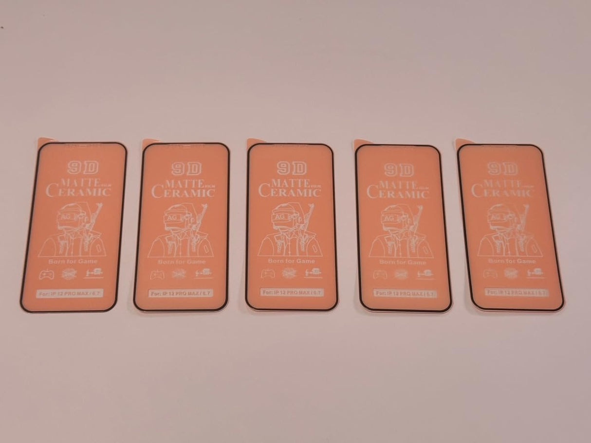 Five matte ceramic screen protectors.