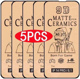 Five matte ceramic screen protectors.