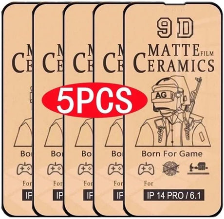 Five matte ceramic screen protectors.