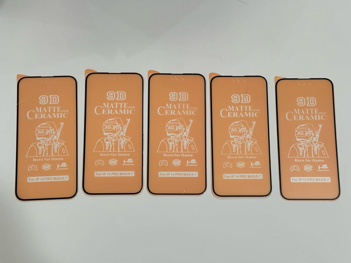 Five matte ceramic screen protectors.