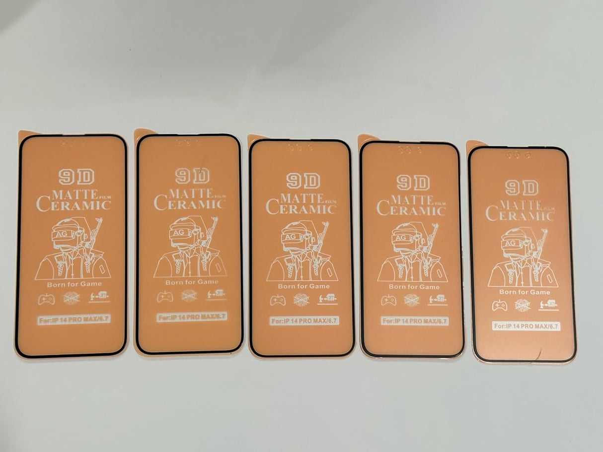 Five matte ceramic screen protectors.