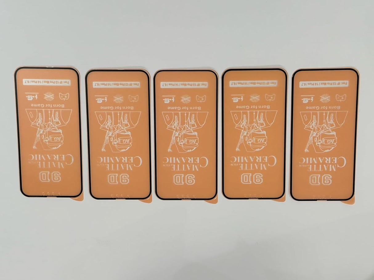 Five matte ceramic screen protectors.
