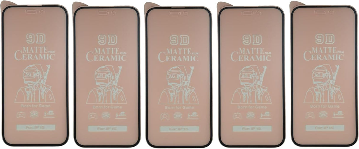 Five matte ceramic screen protectors.