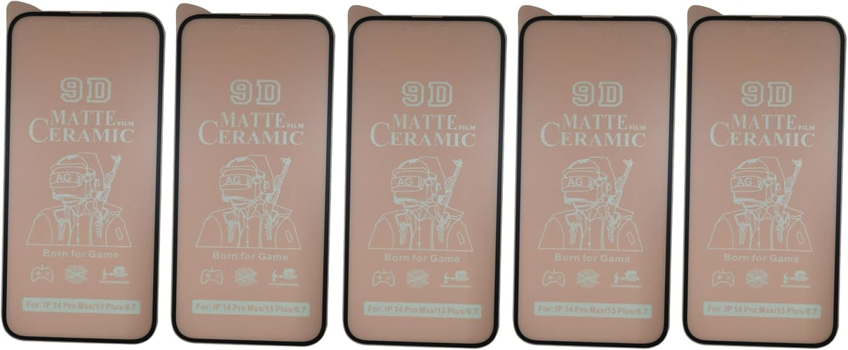 Five matte ceramic screen protectors.
