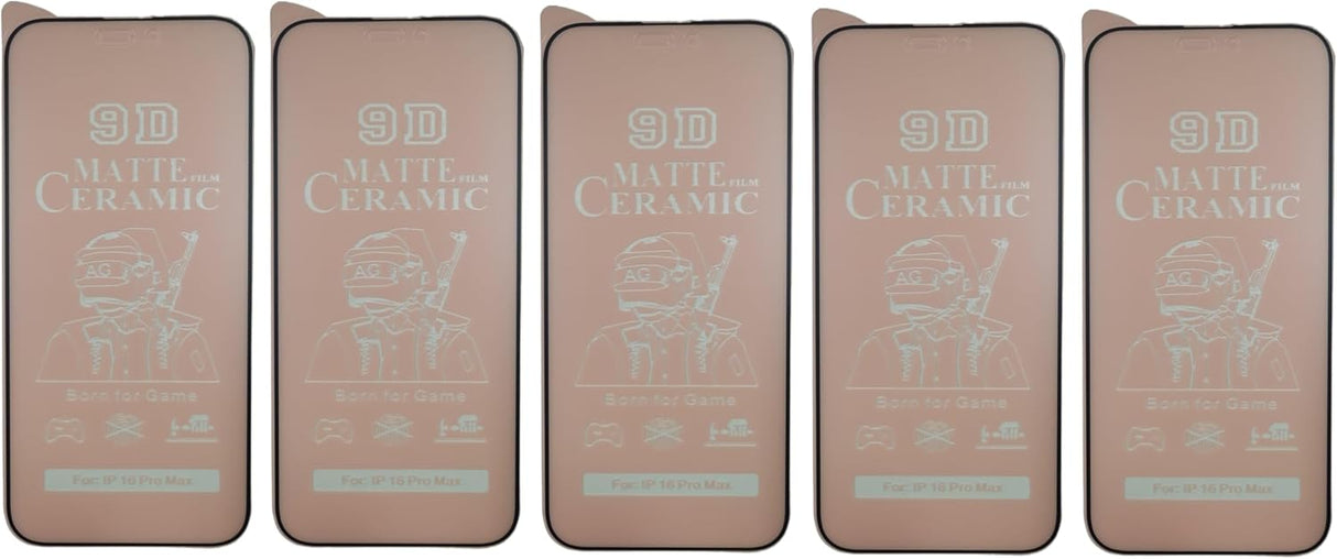 Five matte ceramic screen protectors.