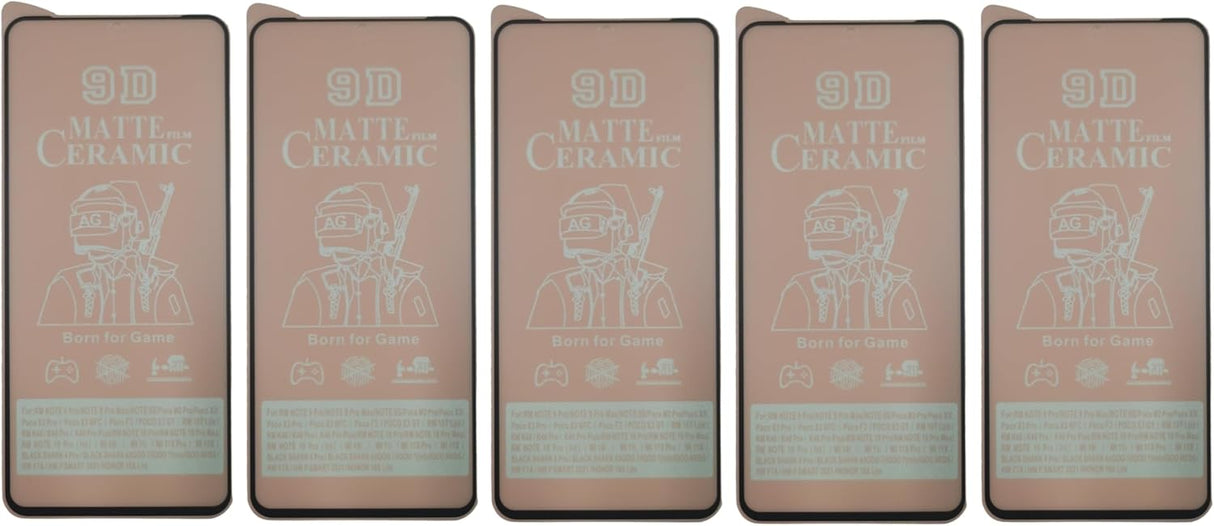 Five matte ceramic screen protectors.
