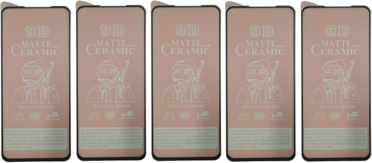 Five matte ceramic screen protectors.