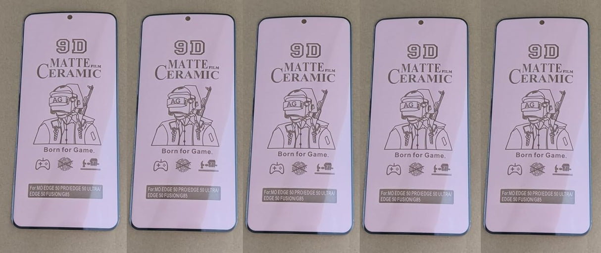 Five matte ceramic screen protectors.