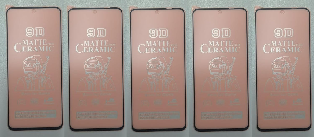 Five matte ceramic screen protectors.