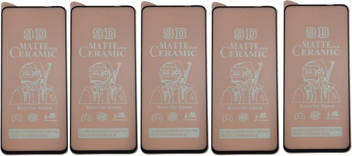 Five matte ceramic screen protectors.