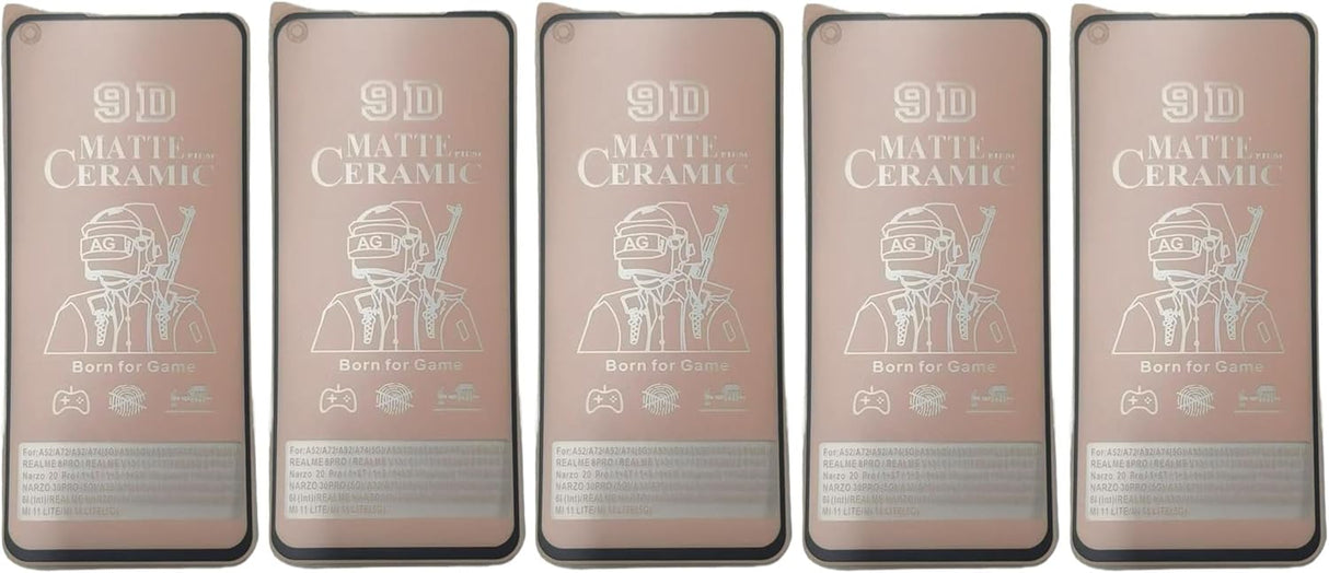 Five matte ceramic screen protectors.