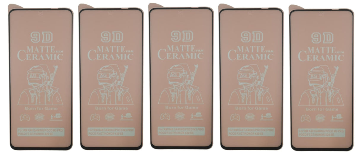 Five matte ceramic screen protectors.