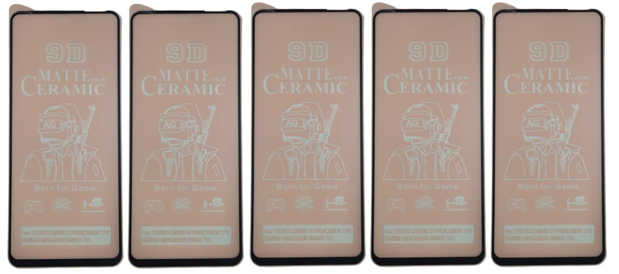 Five matte ceramic screen protectors.