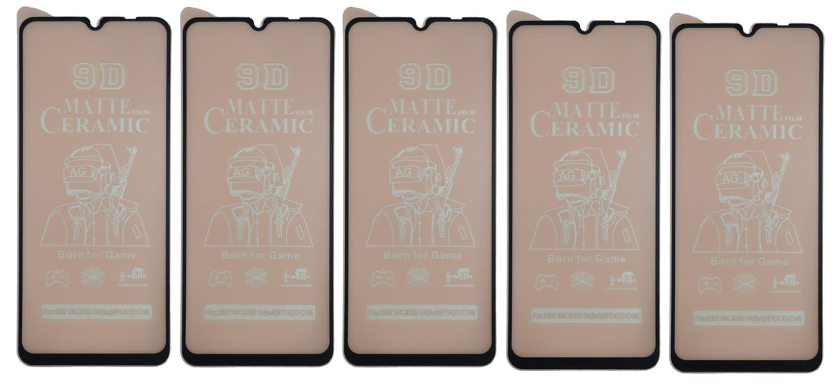 Five matte ceramic screen protectors.