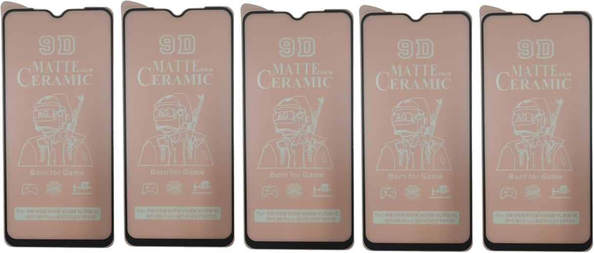 Five matte ceramic screen protectors.