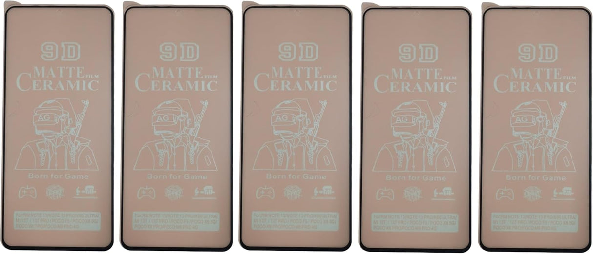 Five matte ceramic screen protectors.