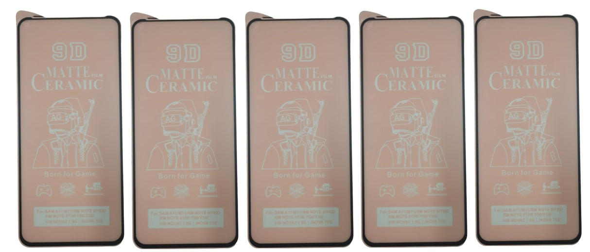 Five matte ceramic screen protectors.