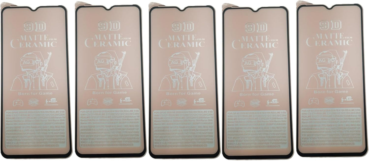 Five matte ceramic screen protectors.