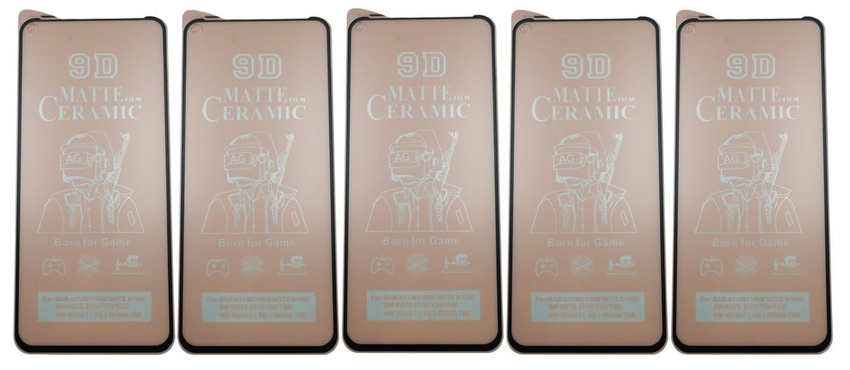 Five matte ceramic screen protectors.