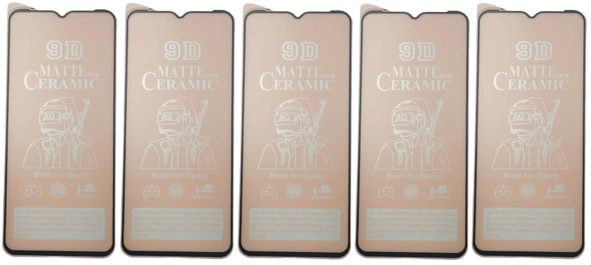 Five matte ceramic screen protectors.
