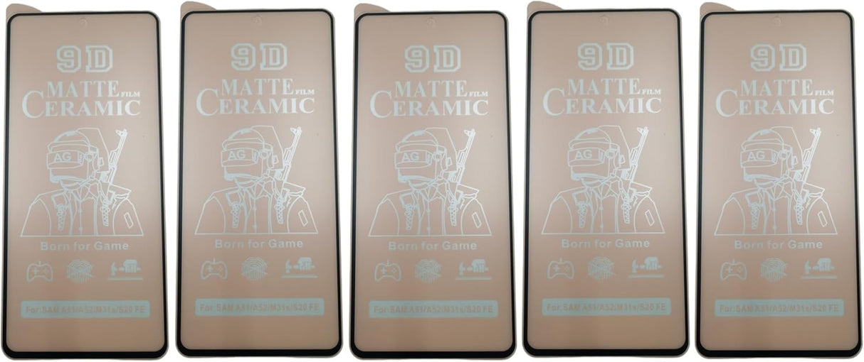 Five matte ceramic screen protectors.