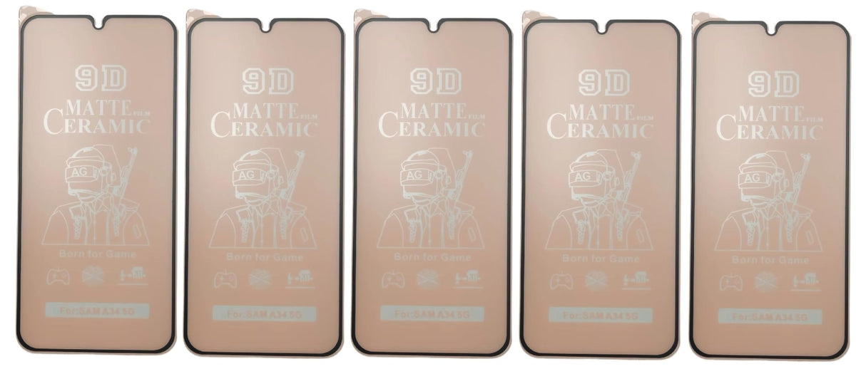 Five matte ceramic screen protectors.