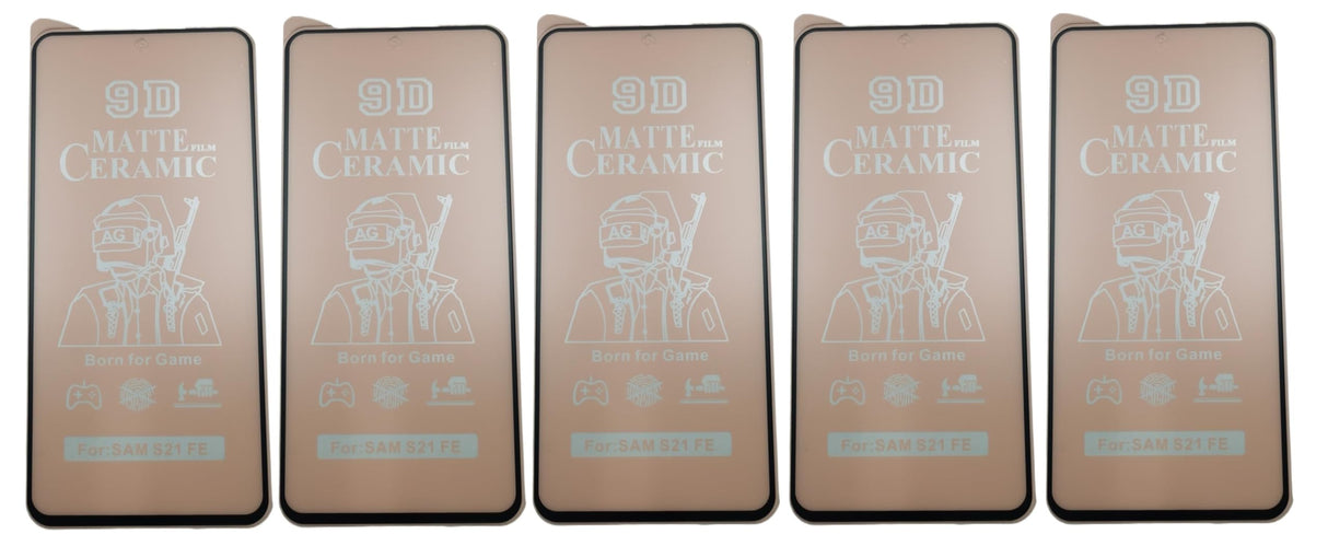 Five matte ceramic screen protectors.