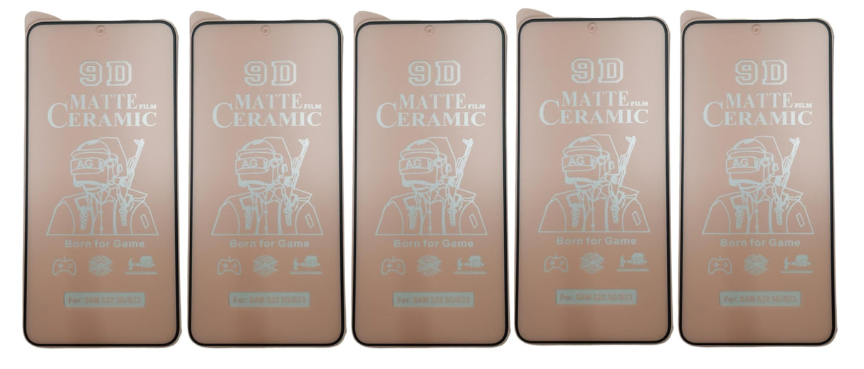 Five matte ceramic screen protectors.