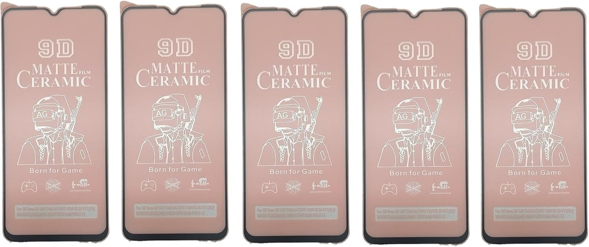Five matte ceramic screen protectors.