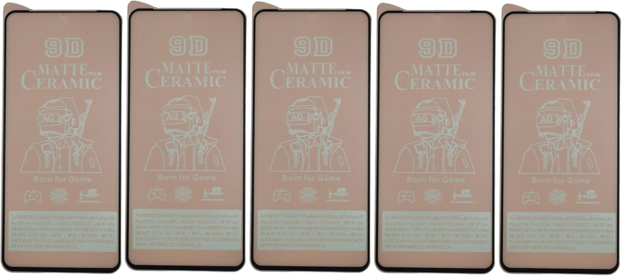 Five matte ceramic screen protectors.