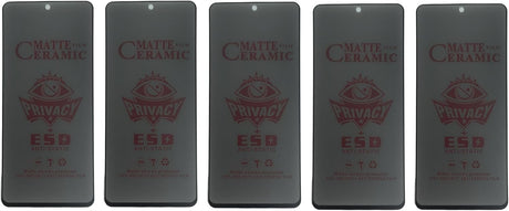 Five matte ceramic screen protectors for smartphones.