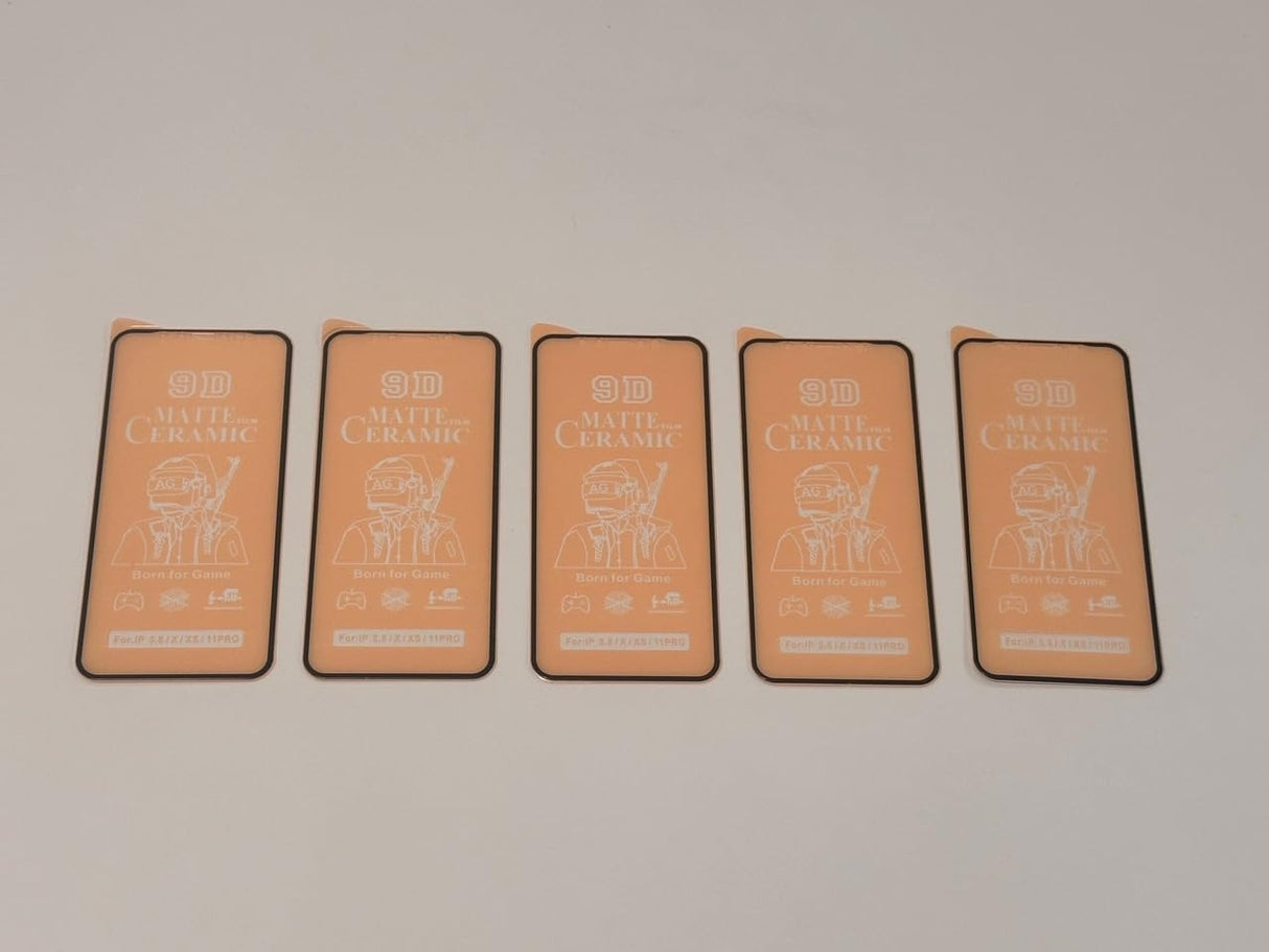 Five peach-colored phone screen protectors.