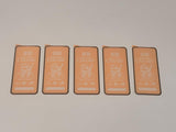 Five peach-colored phone screen protectors.
