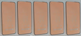 Five peach-colored rectangles with rounded corners.