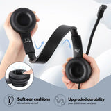 Flexible gaming headset with soft ear cushions and durable construction.