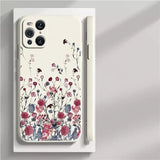 The floral iphone case is shown on a white background