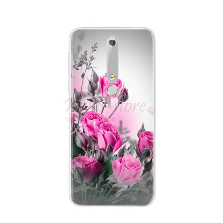 Floral-patterned phone case.