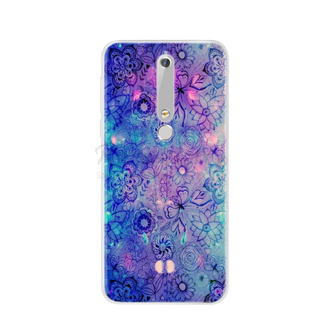 Floral-patterned smartphone case.