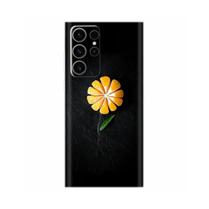a flower on a black background phone case