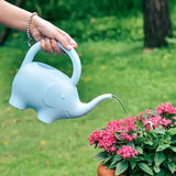 a person watering flowers in a pot