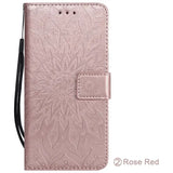 The flower pattern leather wallet case for iphone