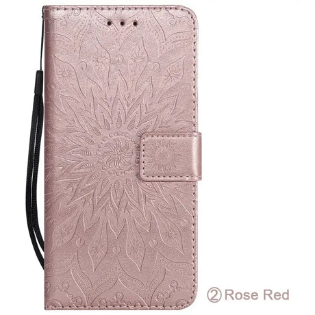 The flower pattern leather wallet case for iphone