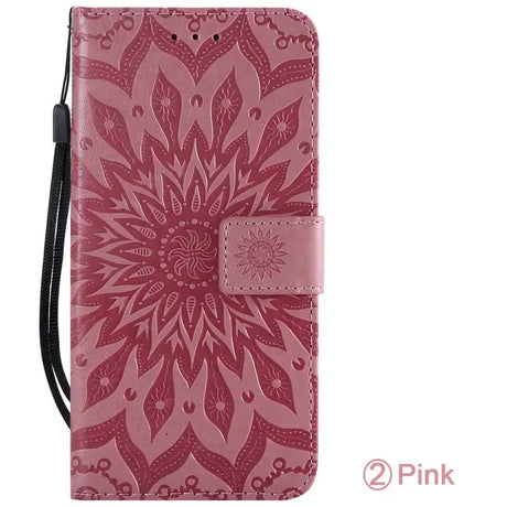 mandal flower leather wallet case for samsung s9