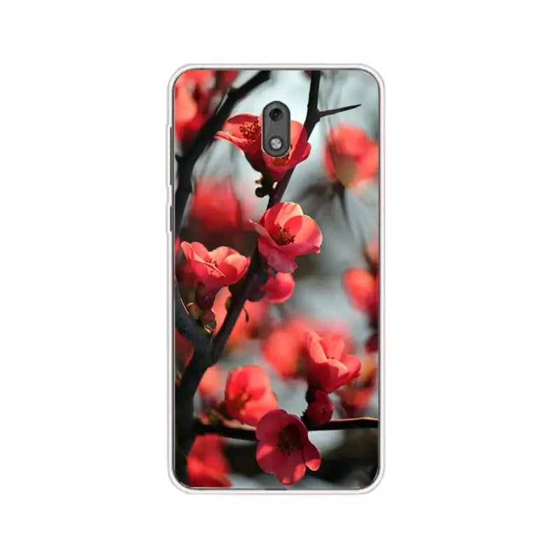 red flowers on a white background for the motorola z3