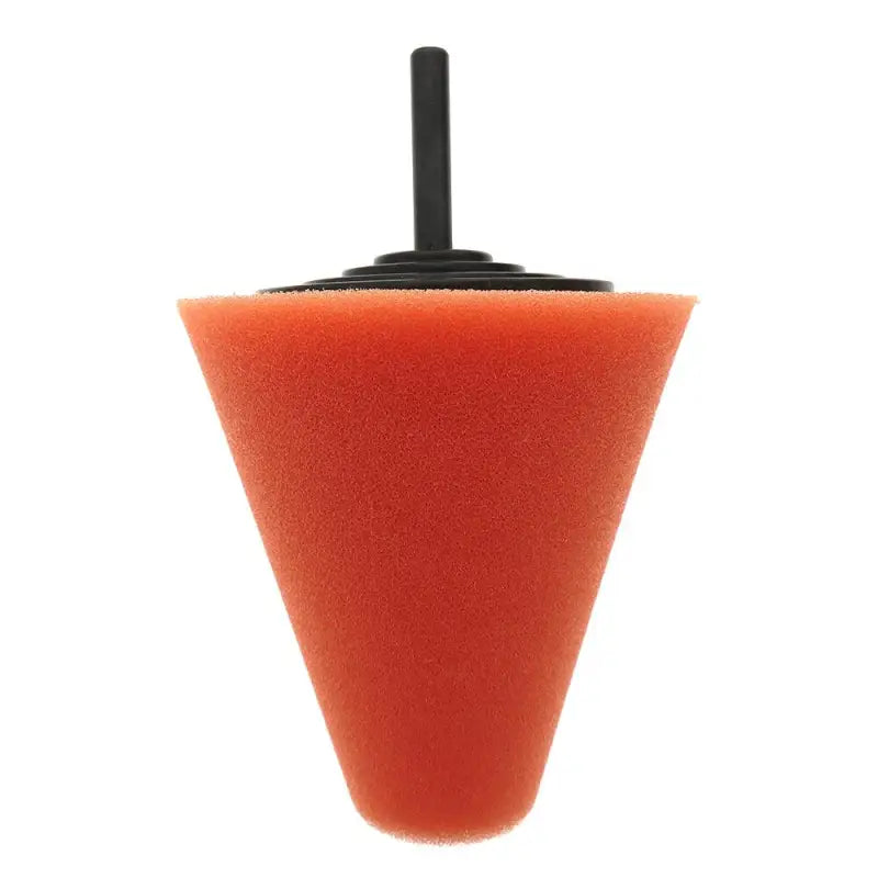 a foam cone with a black handle