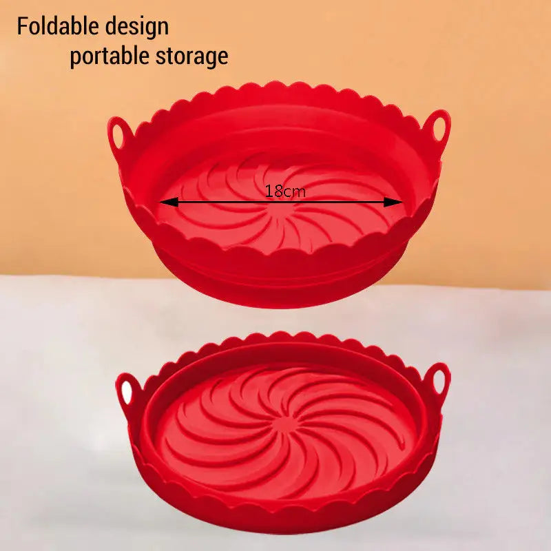 a red plastic bowl with a large bowl inside