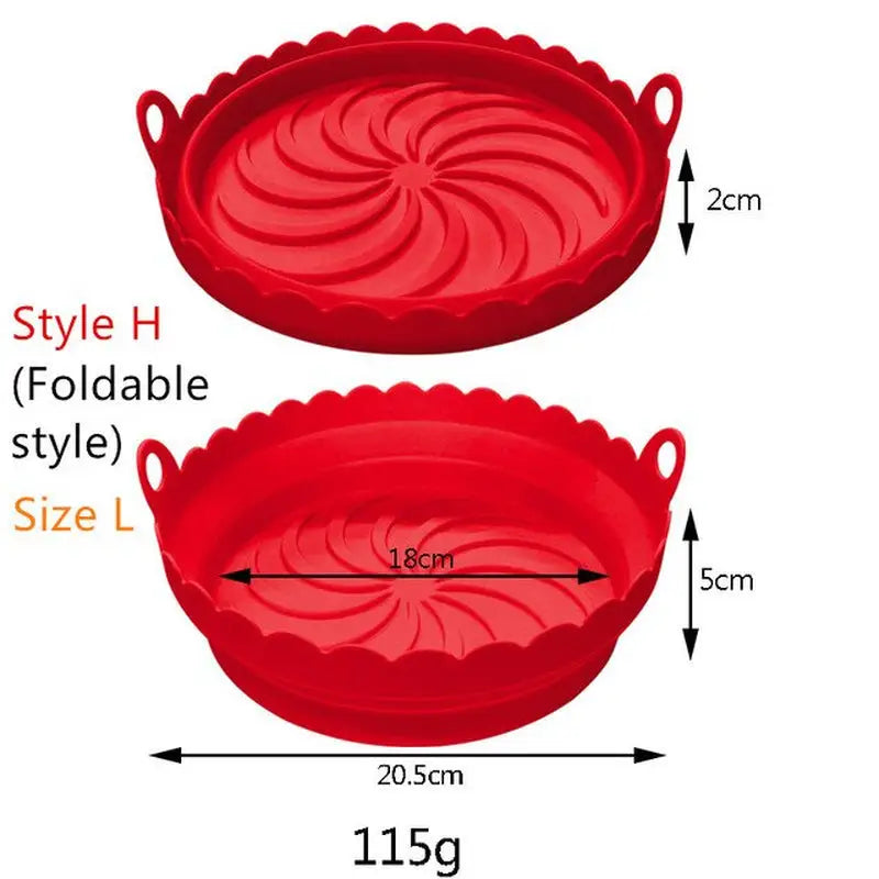 a red plastic tray with a scall design